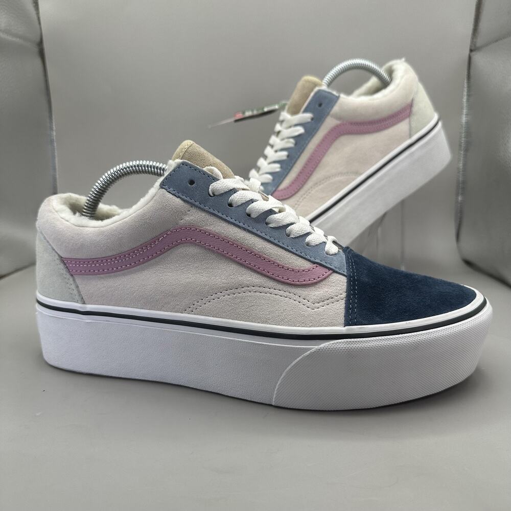 Vans Old Skool Stackform "Sherpa" Shoes Womens 11 Multicolor Suede Platform